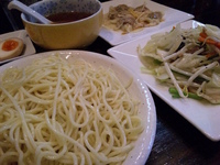 「野菜つけ麺※7月限定（麺多めダブル）+ランチセット（味玉+雲呑+」@麺工房HIRAMAの写真