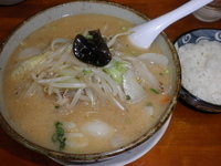 「野菜みそラーメン(680円)半ライス(100円)」@ラーメン みそ壱 原町店の写真