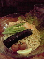 「ぶっかけ冷麺 2009塩ver.鶏と旬野菜」@つけ麺 目黒屋の写真