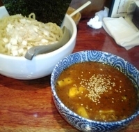 「カレーつけ麺（大盛り）+ライス」@スープカレーのハンジローの写真