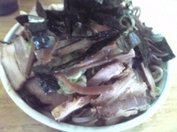 「油そば（中盛・醤油）+Wチャーシュー+もやし」@パワー軒の写真