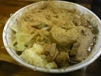 「小つけ麺+魚粉（にんにく・アブラ）」@ラーメン二郎 新小金井街道店の写真