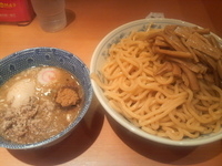「味玉つけ麺+豚ほぐし+メンマ+特盛」@六厘舎の写真