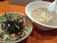 「裸麺（8月限定企画）+〆のぶっかけ漢喰丼（販売前）」@極濃麺家初代 一本氣の写真