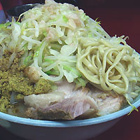 「大ブタ+和っ!カレー（ニンニク、ヤサイ、アブラ）」@ラーメン二郎 相模大野店の写真