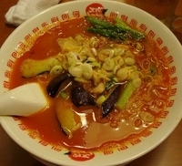 「太陽の茄子ラーメン+らぁリゾ、チーズの包み揚げ、ビール」@太陽のトマト麺 護国寺支店の写真