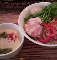 「冷製ベジタボーつけめん（限定）+味玉」@らーめん こてつの写真