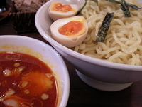 「辛味つけ麺2玉（味玉入り）」@煮干しらーめん 五代目 玉五郎 難波店の写真