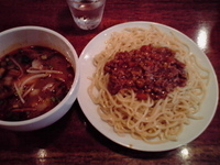 「肉あんつけ麺（辛さ有） 1050円」@酒と肴と麺の店 田村屋の写真