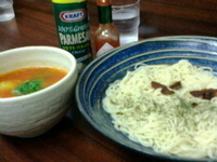 「トマトのつけ麺800円（8/30まで提供）」@麺や 葵 本店の写真