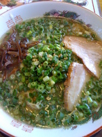 「ラーメン￥0（ポイントカードのサービス）ネギトッピング￥120+」@らぁめん鉄兵 宮若店の写真