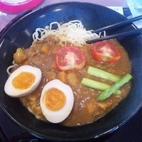 「カレー麺大盛（限定20食） 700円」@麺や亀の写真