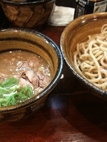 「つけ麺 味玉+肉入り+大盛1.5玉」@麺屋 えん寺の写真