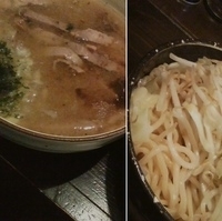 「半肉塩つけそば+大盛+ゆで野菜」@鶏そば専門店 前略。まるきゅうの写真