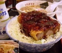 「カツ丼セット（ソースカツ） 1,280円 + 極太麺 30円 +」@牛乳屋食堂 新横浜ラーメン博物館店の写真