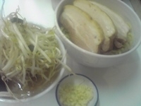 「味噌つけめん（大盛）+チャーシュー+野菜大盛+生ニンニク多め」@味噌麺処 花道庵の写真