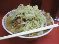 「大ラーメン豚ダブル+ニンニク」@ラーメン二郎 ひばりヶ丘駅前店の写真