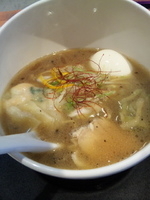 「海老そば+味玉（携帯クーポン）」@二代目 海老そば けいすけ 高田馬場本店の写真