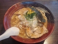 「煮干しラーメン（大盛）+メガ豚ラーメン」@らーめん 福たけ 桜木本店の写真