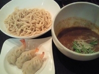 「濃厚海老つけめん+海老ぎょうざ+グラス生ビール」@二代目 けいすけ 海老そば外伝の写真