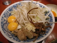 「油そば（￥700）+卵黄2ヶ（￥100）」@麺香房 暖々の写真