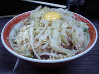 「小汁なし、野菜マシマシ、カラメ、ニンニク」@ラーメン二郎 横浜関内店の写真