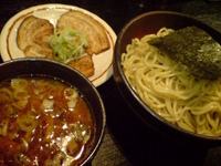 「つけそば中盛+炙りトロチャーシュー」@BASSO ドリルマンの写真