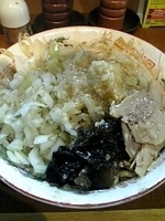 「油めん（野菜・脂・ニンニク）」@らーめん ぽっぽっ屋 水道橋店の写真