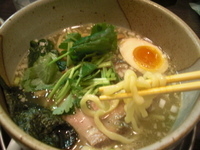 「ゆずそば（太・塩）800円+三色めし350円」@麺屋 番の写真