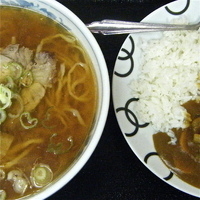 「ラーメンセットC（￥750/ラーメン+半カレー）」@中華そば 丸龍の写真