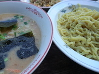 「味噌つけめん（中盛）+半チャーハン+餃子」@ちく善の写真