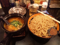 「うま辛つけ麺（780円）+大盛り（サービス）」@麺屋 つるり 茨城総本店の写真