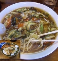 「スタミナラーメン（ダブル+餡多め）+ライス 700円+100円+」@スタミナラーメン がむしゃの写真