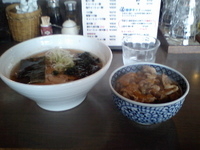 「ラーメンあおさのりトッピング+豚丼セット」@荻窪らーめん 栄龍軒の写真