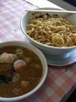 「豚骨醤油つけ麺+麺増し+生卵」@麺工房 きわみやの写真