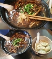 「（季節限定）きのこそば+水餃子（小）」@湯麺 破天荒の写真