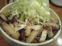 「汁なし（大）+ネギ+炙りチャーシュー2枚（刻み）」@らーめん 破顔の写真