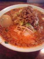 「味噌タンメン（辛い）800円+味玉100円」@酒と肴と麺の店 田村屋の写真