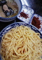 「辛味つけ麺大盛+エビ辛味トッピング」@縁者の写真