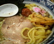 「梅塩らーめん（極太麺選択）（昼大盛サービス） 880円」@麺屋 せんりの写真