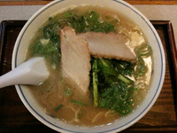 「ニラキムチラーメン」@博多ふくちゃんラーメン 新横浜ラーメン博物館店の写真