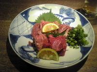「はも天カレーつけ麺+松阪牛のお造り」@ITADORI 四条富小路上ルの写真