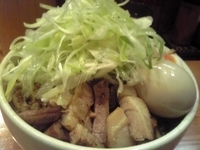 「煮干し汁なし（大盛）+味玉+ネギ」@らーめん 破顔の写真