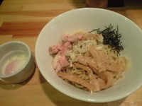 「油そば中盛り&温泉卵」@○心厨房の写真