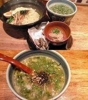 「牡蠣の潮つけ麺〜魚介バター添え〜+きのこ雑炊」@麺や 庄のの写真