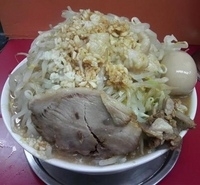 「ラーメン（ヤサイW・アブラW・ニンニク）+味玉」@モッコリ豚の写真