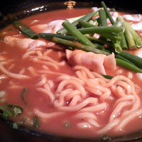 「カレー麺 ￥750 + サービス半ライス（茨城県産・夢ごこち米）」@かれー麺 実之和 新宿御苑前店の写真