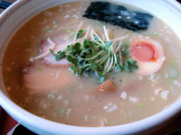 「竹風セット（潮ラーメン+餃子2個+本日のご飯+杏仁豆腐）」@支那そば 竹風の写真