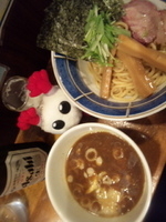 「つけ麺（小）+ビール」@らぁめん 葉月の写真