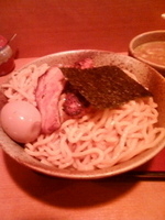 「渓つけ麺Ⅱ+大盛り+焼きチャーシュー+味玉」@食処 渓の写真